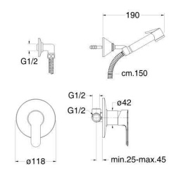 Cristina Sport WJ66351 Смеситель с гигиеническим душем