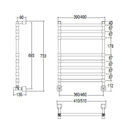 Водяной полотенцесушитель Margaroli Sole 4643708CRTS