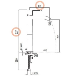 Фото Tres Cuadro 106208 Смеситель для раковины