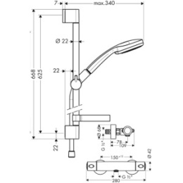 Душевой набор Hansgrohe Croma 100 (27086000) хром