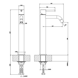 Смеситель для раковины Gessi Emporio Via tortona (18604#299) Черный