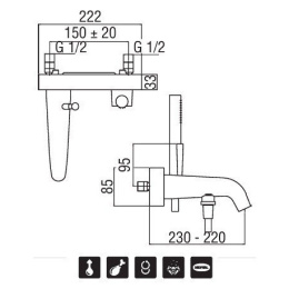 NOBILI Likid LK00110CR Смеситель для ванны (хром)