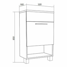 1Marka У85933 Тумба с раковиной July 50Н 1д. Дуб Сонома