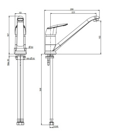 Смеситель для кухни F3207/3CR FIMA Carlo Frattini Kitchen