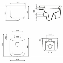 Чаша подвесного унитаза BelBagno VASO BB127CH