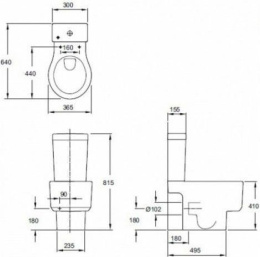 Фото Чаша унитаза c горизонтальным выпуском UJD102RU-00