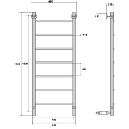 Водяной полотенцесушитель Energy Classic 100х40