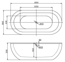 Фото Акриловая ванна 180x90 BelBagno (BB13-1800), четверть круга