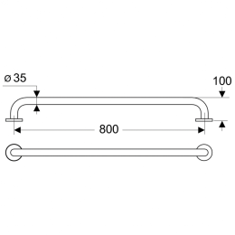 Фото Поручень опорный прямой 80 см Ideal Standard CONTOUR S6457AC