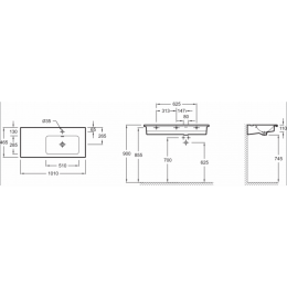 Раковина Jacob Delafon Vox EXAC112-00, крыло справа
