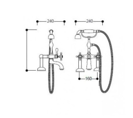 Kerasan Retro 739691 Вертикальное подключение для смесителя