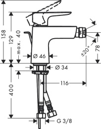 Смеситель для биде Hansgrohe Talis E (71720990) полированное золото
