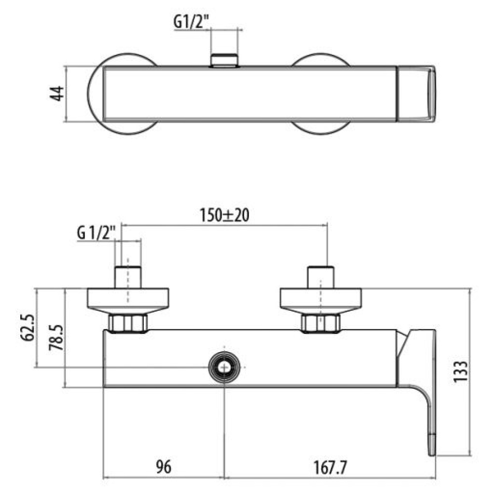 Смеситель для душа 1027/10C0cr H2Omix1000 GATTONI