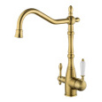 Смеситель для кухни c подключением фильтра Wonzon&Woghand (WW-88458006-BG) Золото