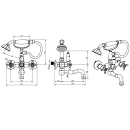 Смеситель для ванны Boheme Crystal (313-CRST) бронза