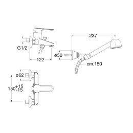 Cristina SPORT SI10151 Смеситель для ванны