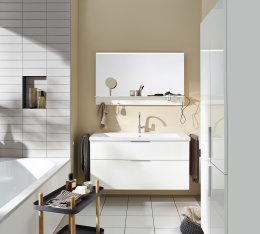 Burgbad Eqio Комплект мебели с раковиной 930 мм, цвет белый глянец