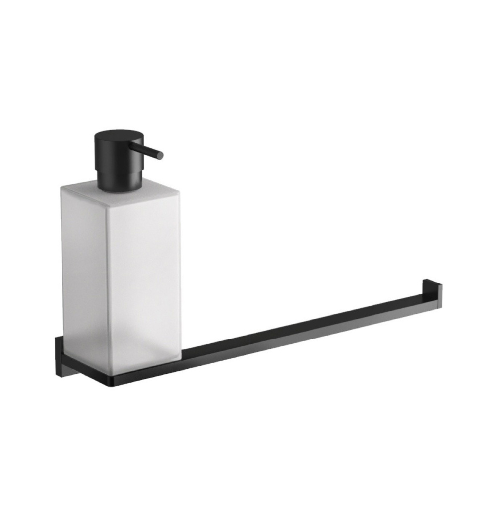 Фото Colombo Design LOOK B1674.NM Дозатор для жидкого мыла с держателем полотенца (черный матовый)