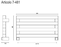 Фото Полотенцесушитель водяной Margaroli Cometa 7-481 74817504CR, высота 40 см, ширина 80 см, хром
