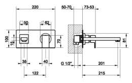 Смеситель для раковины Gessi Rettangolo (20088#031) хром