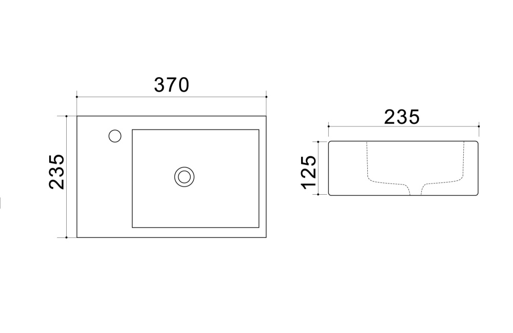 Раковина правая Azario  (AZ4331) Белый