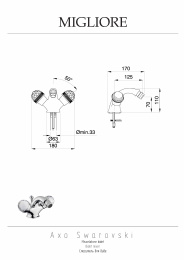 Фото Migliore Axo Swarovski 18503 Смеситель для биде, золото