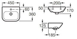 Раковина подвесная 45 см Roca Nexo (327643000) белый