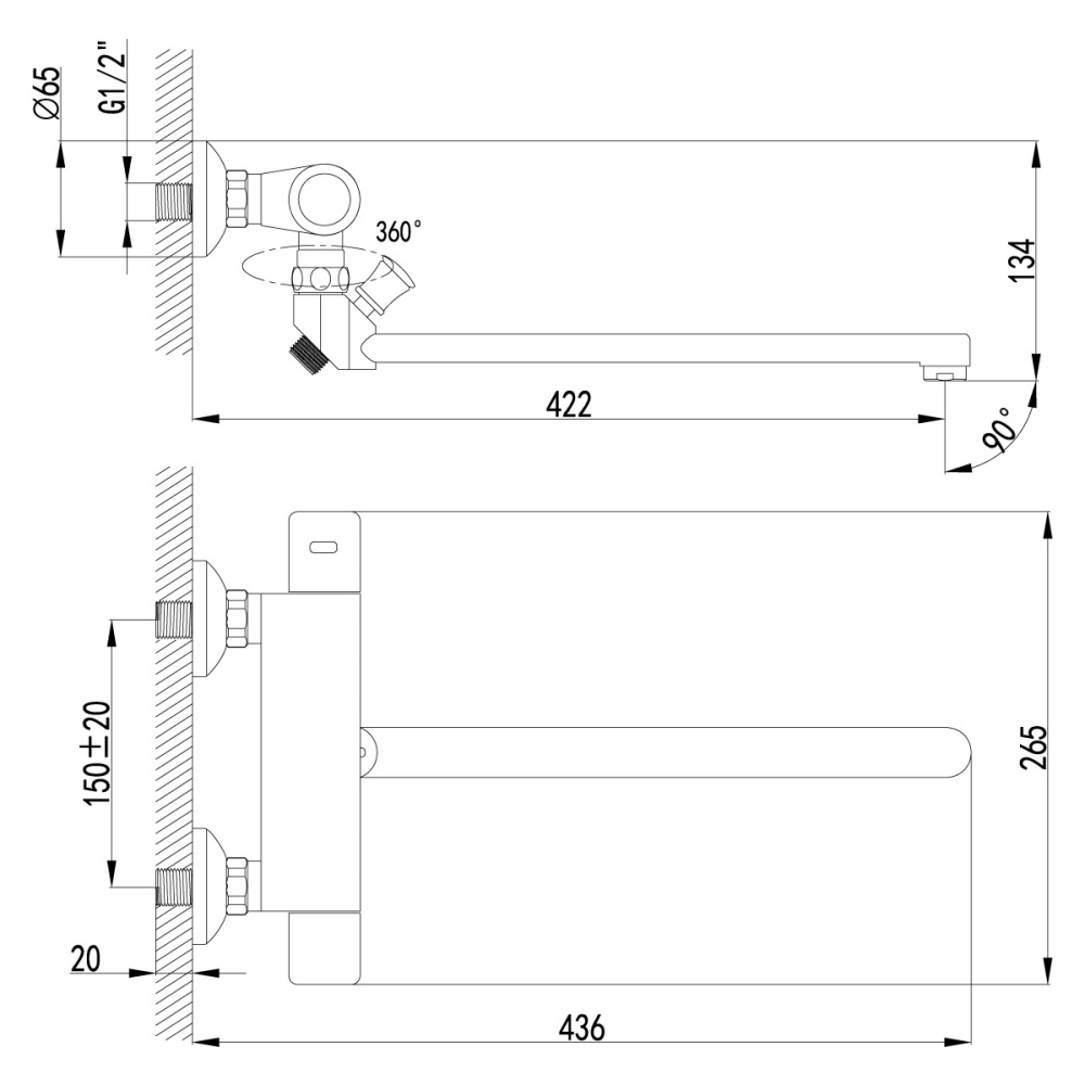 Термостат Lemark Thermo LM7734C для ванны, термостатический