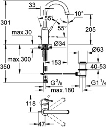 Grohe Concetto 32629001 Смеситель для раковины, стандартный