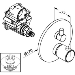 Фото Термостат для душа Kludi Zenta (388350545) хром