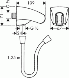 Держатель для душа Hansgrohe Porter (27507000) хром