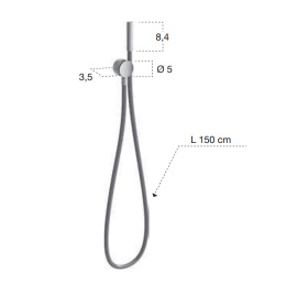 Antonio Lupi Filo FILO AISI316/L Polished Ручной душ, с шланговым соединителем, держателем и шлангом