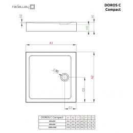 Акриловый поддон для душа Radaway Doros C Compact 90x90x11,5 Белый SDRC9090-05