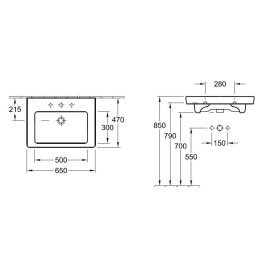 Раковина 7113 FA R2 VILLEROY&BOCH SUBWAY 2.0, 650х470 мм