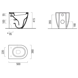 Унитаз приставной GSI Pura 882011