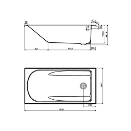 Акриловая ванна 160x80 KOLO (XWP1461000), прямоугольная