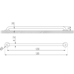 Фото Поручень Nofer 15054.120.W Белый