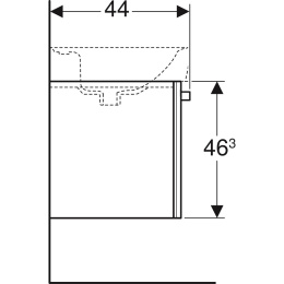 Тумба под раковину Geberit Renova Plan 879150000, 48,5 см, цвет белый глянцевый