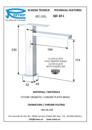 Фото Смеситель Remer для раковины RR QD10L