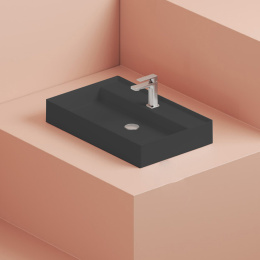 Раковина накладная 75 см ArtCeram Scalino (SCL008 17 00) черный матовый