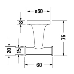 Крючок двойной Duravit Starck T 0099304600, черный