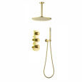 Душевая система встроенная с термостатом Timo Saona SX-2399/17SM золото матовое