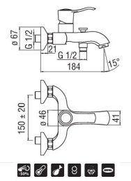 NOBILI Sofi SI98110/1BR Смеситель для ванны (бронза)