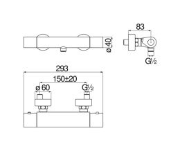 Фото Nobili Seven SE124030BM Термостатический смеситель для ванны, матовый черный