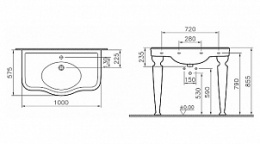 Раковина подвесная 100 см Vitra Efes (6209B003-0001) белый