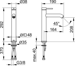 Фото Смеситель для умывальника Keuco Ixmo 59510372100, черный, матовый