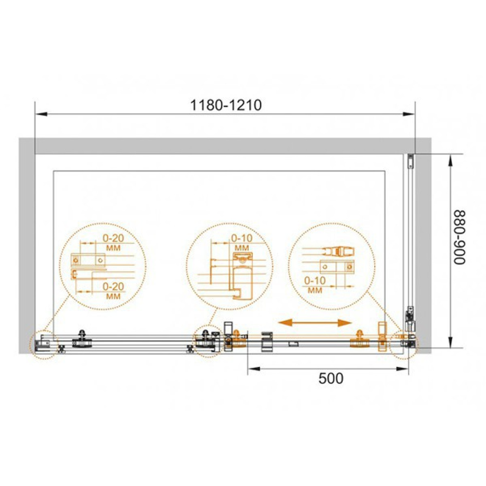 Душевой уголок Душевой уголок Cezares Stylus-M STYLUS-M-AH-1-130/80-C-Cr, 130 х 80 см, профиль хром, стёкла прозрач
