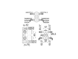 Фото Внутренняя часть встраиваемого смесителя Mamoli Sadler 270300000021 для душа на 2вых., Chrome