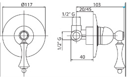 Фото Смеситель Cezares Margot MARGOT-DIM-01-Bi для душа, хром/белый