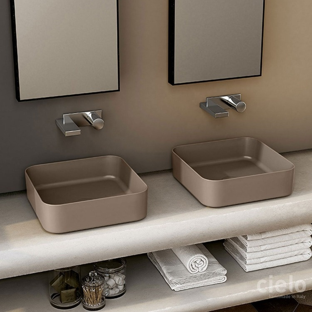 Ceramica CIELO Shui Comfort SHCOLAQ40 B - Раковина накладная на столешницу 40 * 40 см (белый глянцев